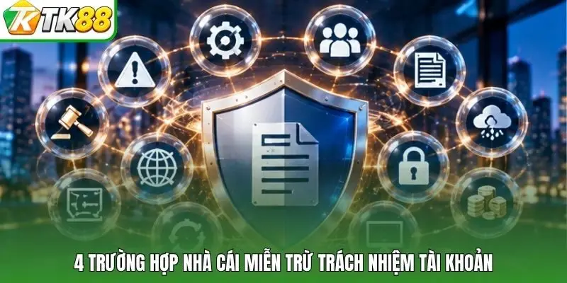 4 trường hợp nhà cái miễn trừ trách nhiệm tài khoản